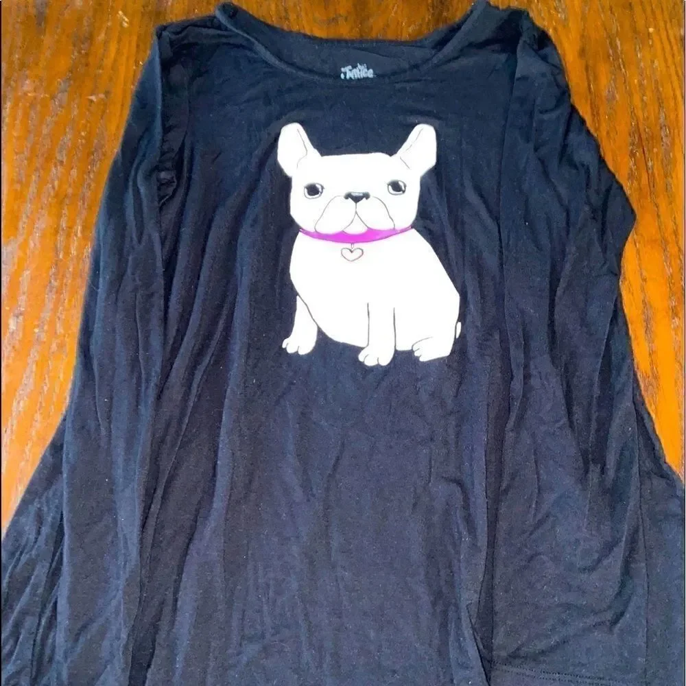 Girls justice long sleeve bling dog tee